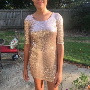 Champagne sequined Dress